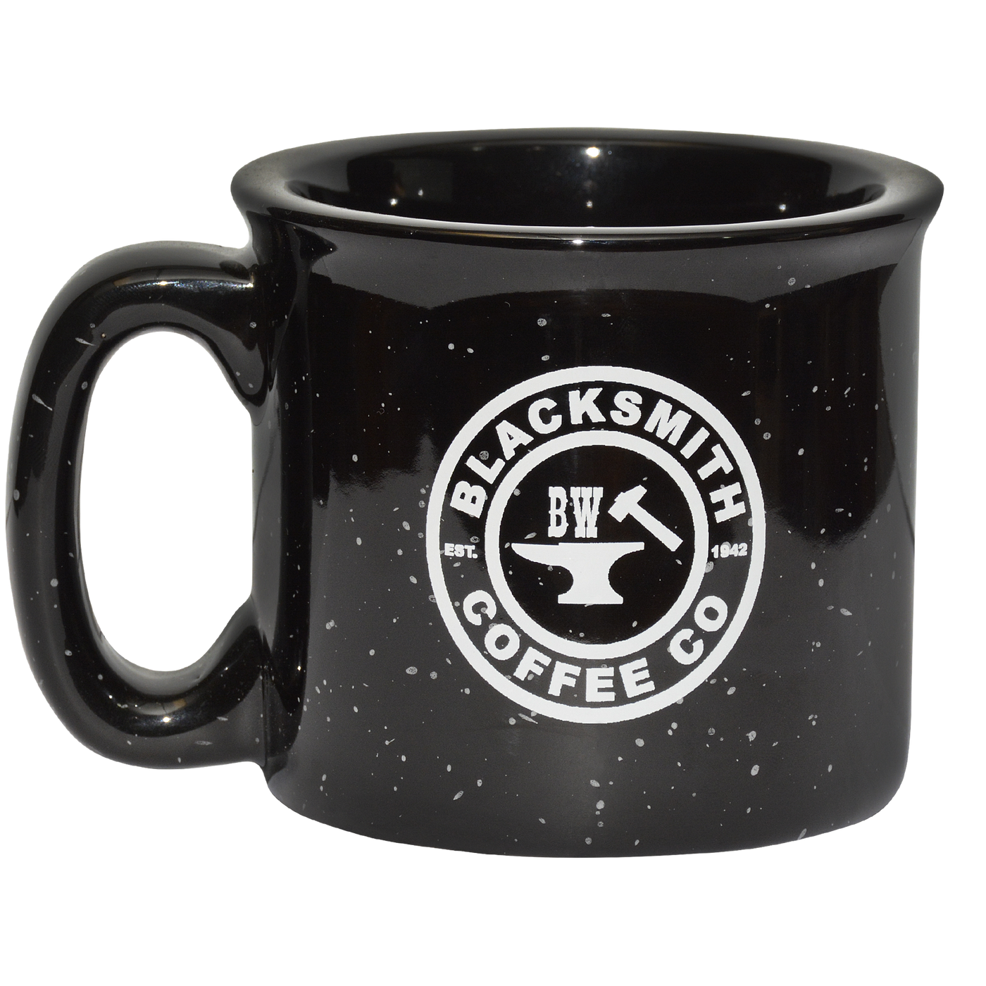 BW (Speckled) Signature Ceramic 15 oz. Campfire Coffee Mug-Black