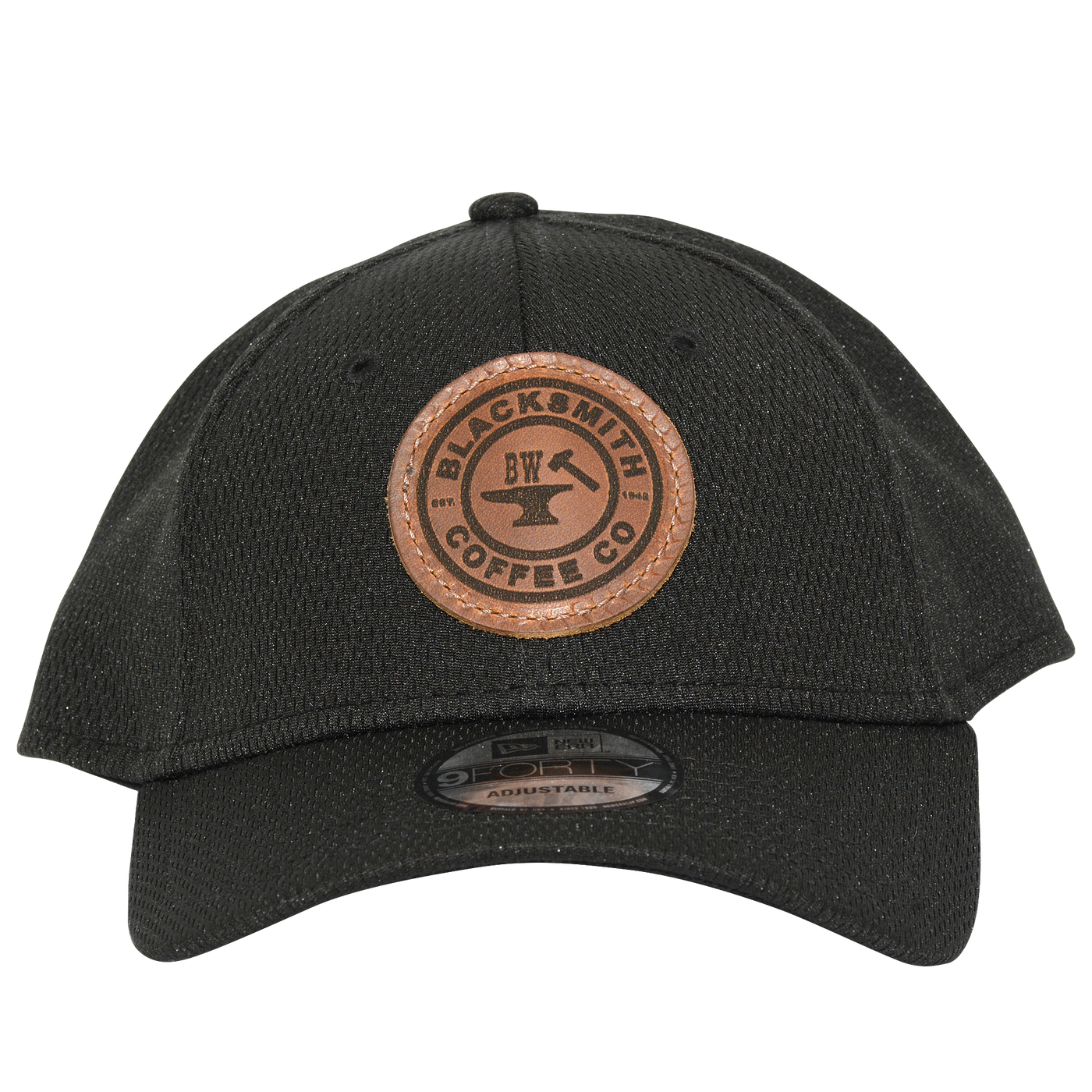 BW-Leather Patch (Center-Brand) Curved Bill Adjustable Hat