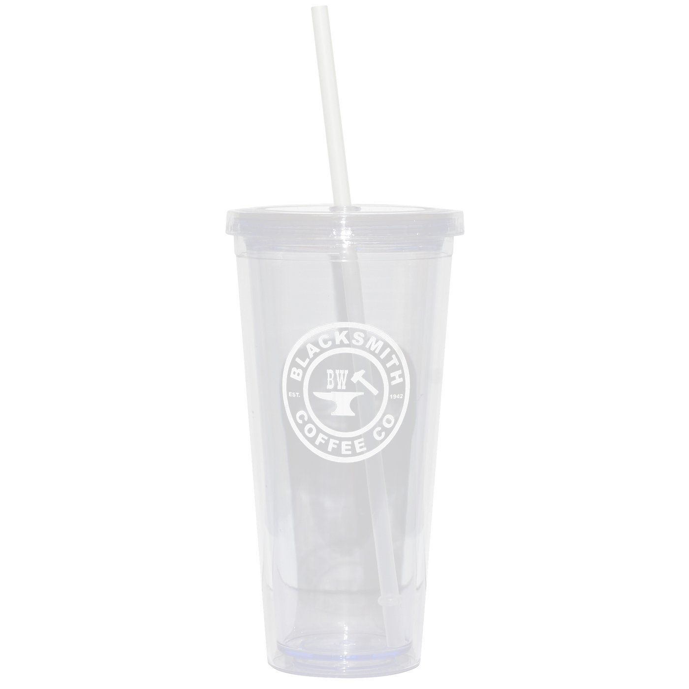 BW (Hard Plastic) 12 oz. Reusable Sealable Cup w/ Straw